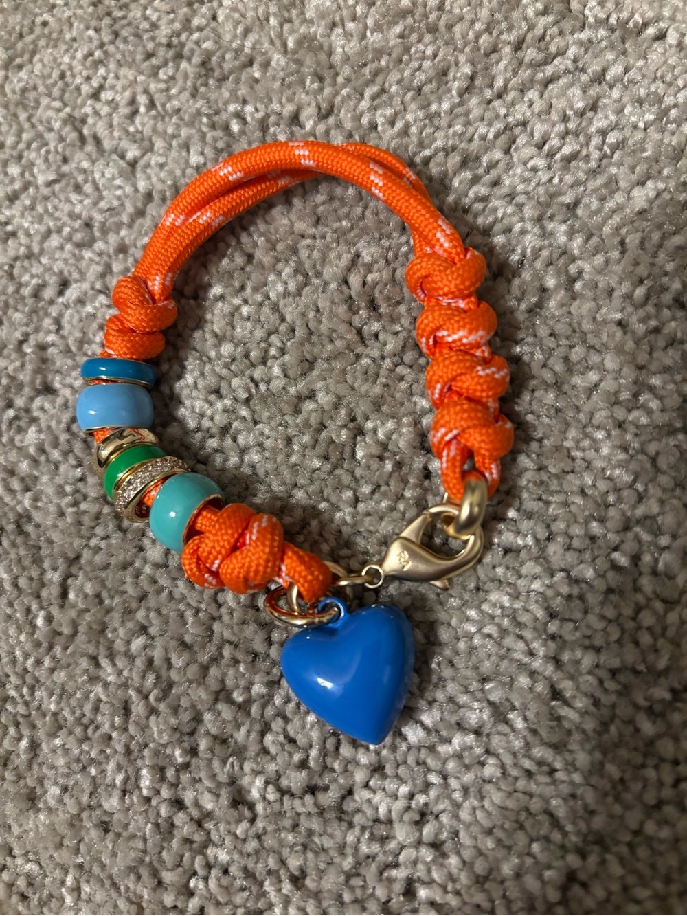 Roxanne Assoulin The Happy Cord Charm Bracelet with Blue Heart Charm